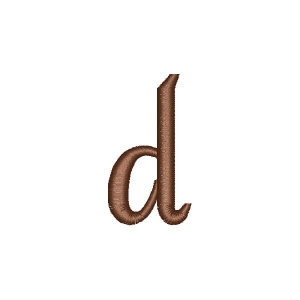 Cursive Alphabet Letter d Embroidery Design