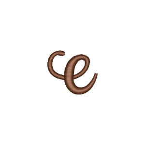 Cursive Alphabet Letter e Embroidery Design