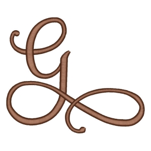 Cursive Alphabet Letter G Embroidery Design