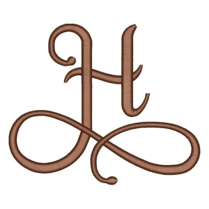Matriz de bordado Alfabeto Cursivo Letra H