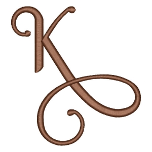 Matriz de bordado Alfabeto Cursivo Letra K