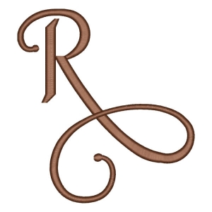 Matriz de bordado Alfabeto Cursivo Letra R
