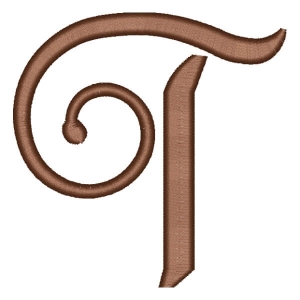 Matriz de bordado Alfabeto Cursivo Letra T