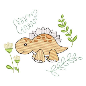 Cute Dinossaur (Quick Stitch) Embroidery Design