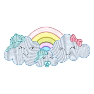 Cloud Family (Quick Stitch) Embroidery Design