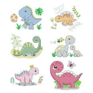 Cute Dinos (Quick Stitch) Design Pack