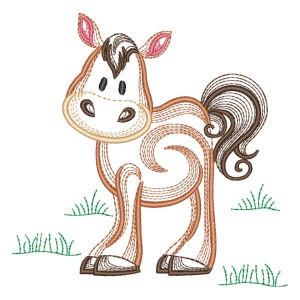 Farm Horse (Rippled) Embroidery Design
