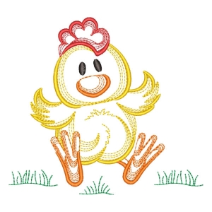 Farm Chick (Rippled) Embroidery Design