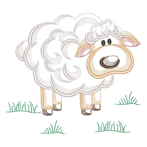 Farm Sheep (Rippled) Embroidery Design
