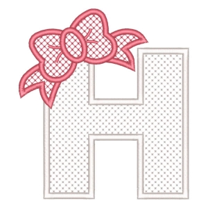 Letter H with Lace Embroidery Design