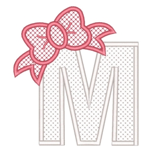 Letter M with Lace Embroidery Design