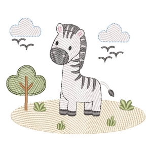 Matriz de bordado Zebra Safari (Pontos Leves)