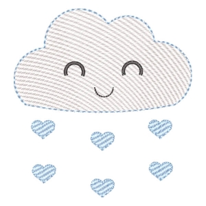 Matriz de bordado Nuvem com Chuva de Amor (Pontos Leves)