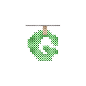 Letter G on Clothesline (Cross Stitch) Embroidery Design