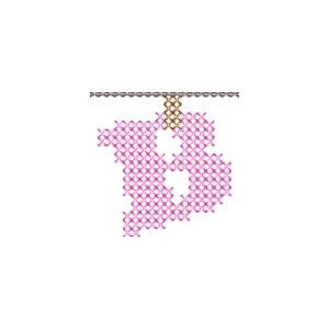 Letter B on Clothesline (Cross Stitch) Embroidery Design