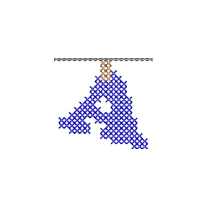 Letter A on Clothesline (Cross Stitch) Embroidery Design