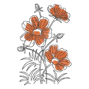 Matriz de bordado Floral Margarida Boho Minimalista
