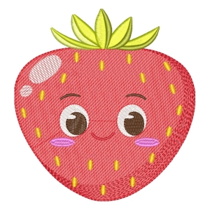 Cute Strawberry (Quick Stitch) Embroidery Design