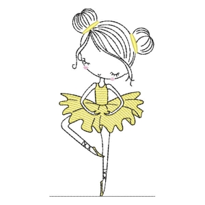 Ballerina Girl (Quick Stitch) Embroidery Design