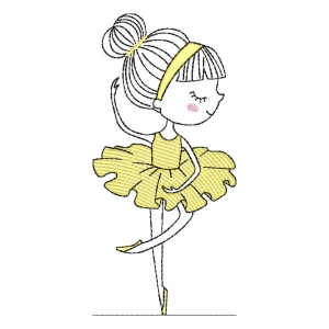 Ballerina Girl (Quick Stitch) Embroidery Design