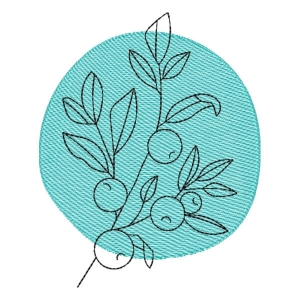 Contour Flower Embroidery Design