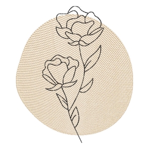 Contour Flower Embroidery Design