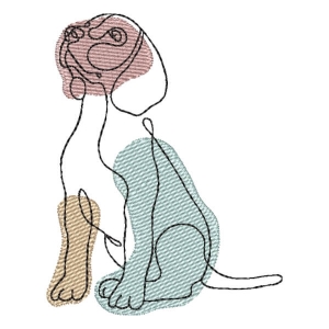 Stylish Beagle Dog Embroidery Design