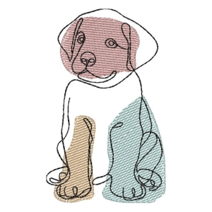 Stylish Dog Embroidery Design