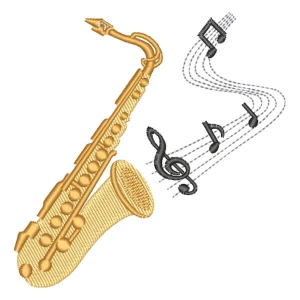 Alto Saxophone Embroidery Design