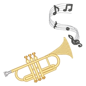 Trumpet Embroidery Design