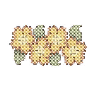 Matriz de bordado Barrado Floral (Ponto Cruz)