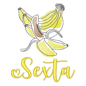 Matriz de bordado Sexta e Banana (Pontos Leves)