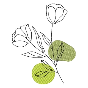 Contour Flower Embroidery Design