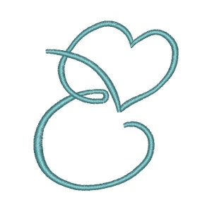 Letra E com Coração