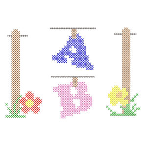 Letters on Clothsline (Cross Stitch) Design Pack