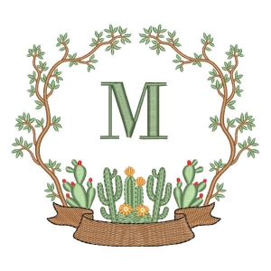 Letra em Moldura de Cactos