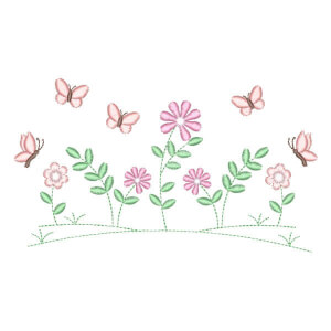 Jardim com borboletas