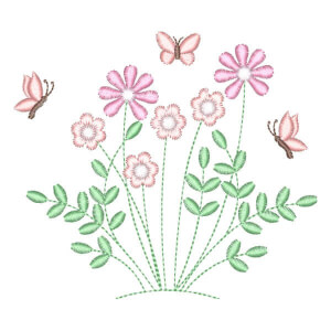 Jardim com borboletas