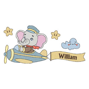 Cute Elefante Piloto com Faixa (Pontos Leves)