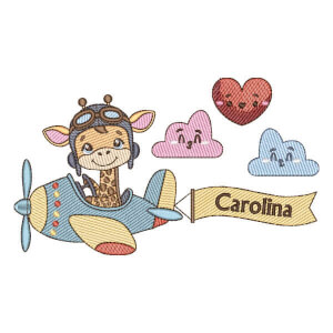 Cute Girafa Piloto com Faixa (Pontos Leves)