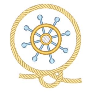 Moldura Náutica com Leme (Pontos Leves)