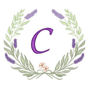 Inicial em Moldura de Lavanda