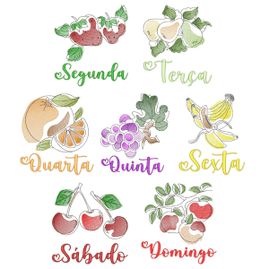 Pacote de Matrizes Semaninha e Frutas (Pontos Leves)