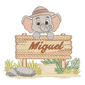 Elefante Safari com Nome (Pontos Leves)