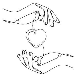 Matriz de bordado Mãos de Casal em Contorno