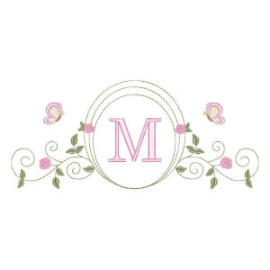 Moldura Floral com Inicial