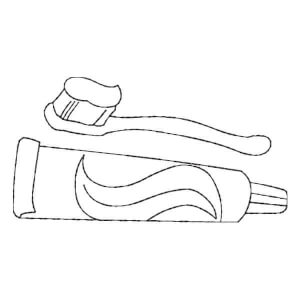 Escova de Dentes e Pasta em Contorno