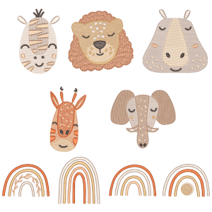  Animais e Arco-Íris Boho (Pontos Leves)