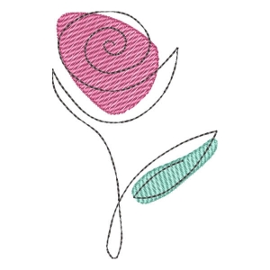 Flor em Contorno (Pontos Leves)
