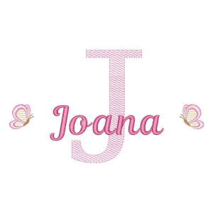 Monograma de Borboletas com Nome Letra J